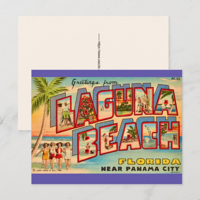 Laguna Beach FL Vintage Postkarte (Vorne/Hinten)