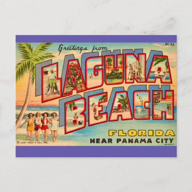 Laguna Beach FL Vintage Postkarte (Vorderseite)