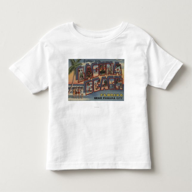 Laguna Beach, Florida - große Buchstabe-Szenen Kleinkind T-shirt (Vorderseite)