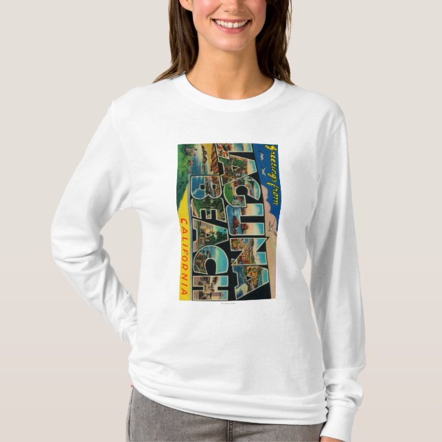 Laguna Beach, Kalifornien - große Buchstabe-Szenen T-Shirt (Vorderseite)