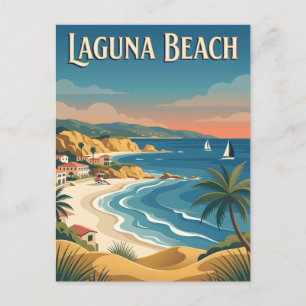 Laguna Beach Kalifornien Küsten Vintage Poster Postkarte
