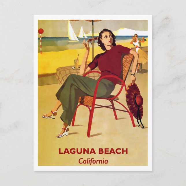 Laguna Beach, Kalifornien, Retro Travel Postkarte (Vorderseite)