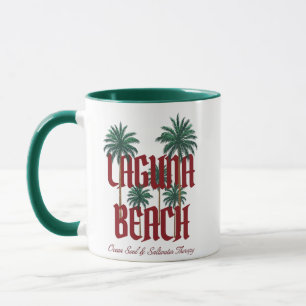 Laguna Beach Kalifornien Surf Palmen Grafik T-Shir Tasse