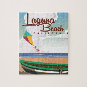 Laguna Beach Kalifornien Vintage-Reiseposter Puzzle