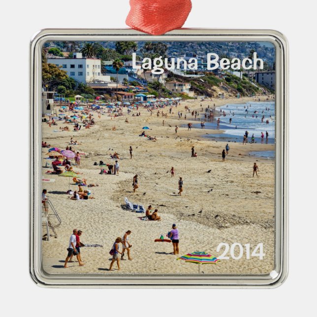 Laguna Beach, Orange Landkreis, CA Silbernes Ornament (Vorne)