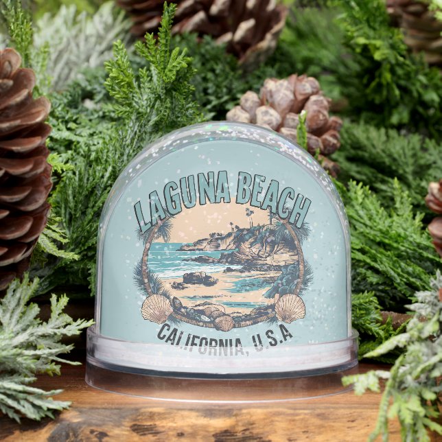 Laguna Beach Retro Vignette Schneekugeln (Winter)
