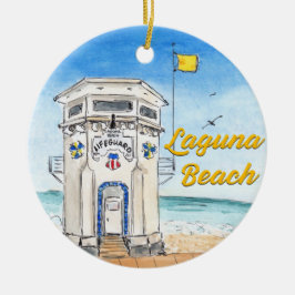 Laguna Beach Rettungsturm-Ornament Keramik Ornament
