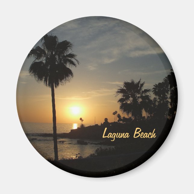 Laguna Beach Sonnenuntergangspalmagnet Magnet (Vorne)