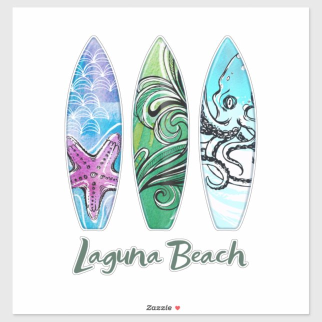 Laguna Beach Surfboards XL Sticker (Blatt)