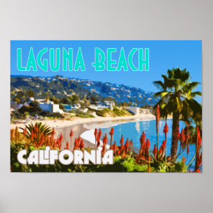 Laguna Beach Vintage Reiseposter Poster