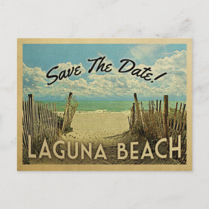 Laguna Beach Vintage Save The Date Ankündigungspostkarte