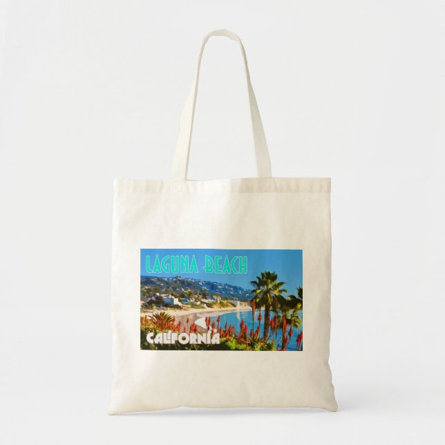 Laguna Beach Vintage Travel Poster Style Tragetasche (Vorne)