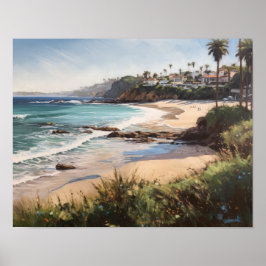 Laguna Beach Watercolor Art Print Poster