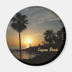 Laguna Beachsonnenuntergang-Palmenmagnet Magnet