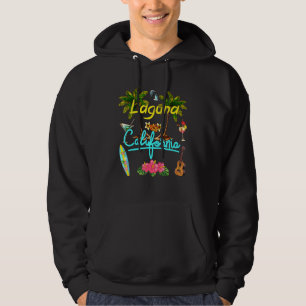 Laguna California Strand Sommer Palme Surfen Sonne Hoodie