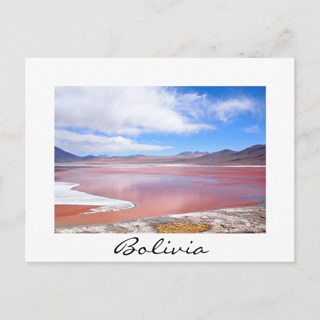 Laguna Colorada, Bolivien Postkartengrenze Postkarte (Vorderseite)