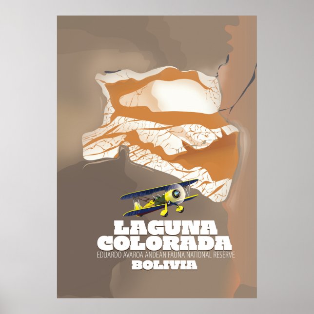Laguna Colorada Bolivien Seepromenade Poster (Vorne)