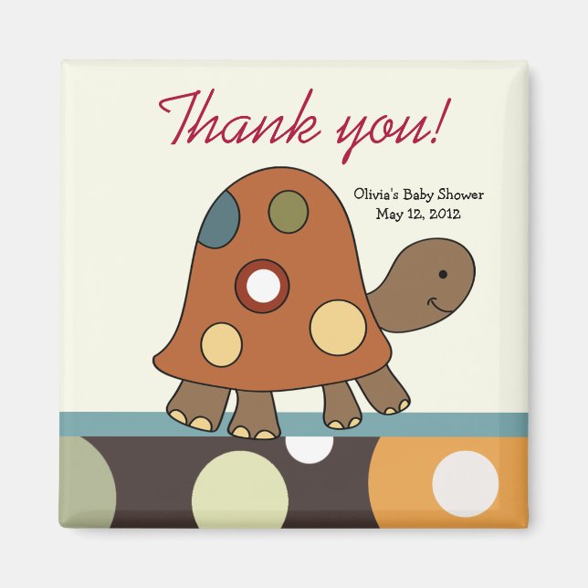 Laguna Turtle Baby Shower Favor Magnet (Vorne)