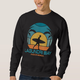 Lagundri Bay Surfing Beach Retro Surfing Sommer Va Sweatshirt