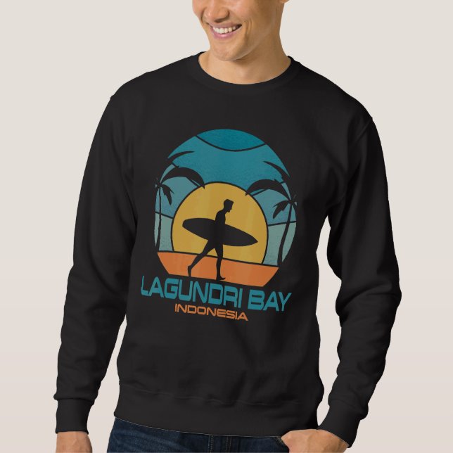 Lagundri Bay Surfing Beach Retro Surfing Sommer Va Sweatshirt (Vorderseite)