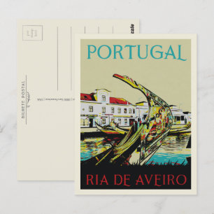 Lagune Aveiro Illustration Portugal Postkarte