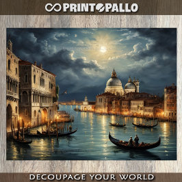 Lagune von Venedig unter Mondlicht Seidenpapier