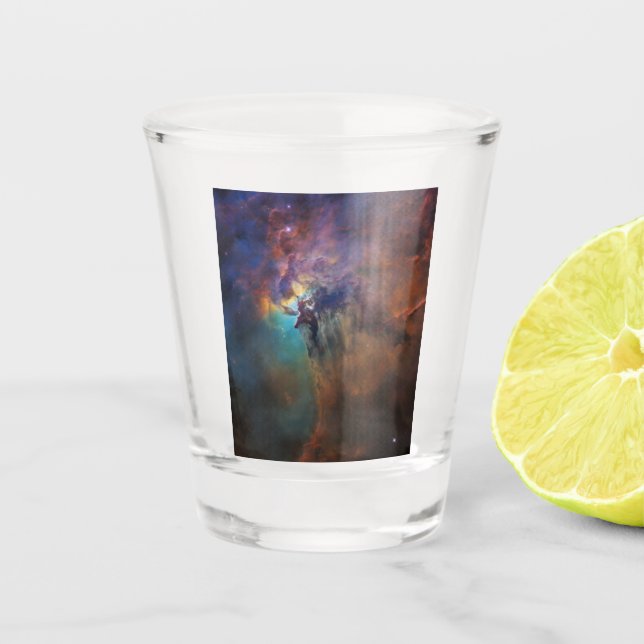 Lagunennebel (Astronomie-Raumbild) (Universum) Schnapsglas (Vorderseite)