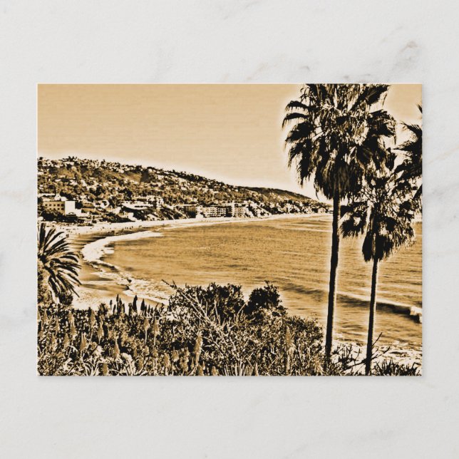 Lagunenstrand Vintag Postkarte (Vorderseite)