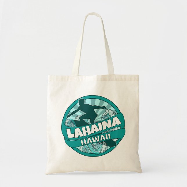 Lahaina Hawaii aquamarines Surflogo Tasche (Vorne)