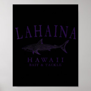 Lahaina Hawaii Hai vintage Pflaume Kunst Angeln Poster