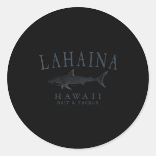 Lahaina Hawaii Hai vintage Schiefer Kunst Angeln  Runder Aufkleber