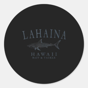 Lahaina Hawaii Hai vintage Schiefer Kunst Angeln Runder Aufkleber