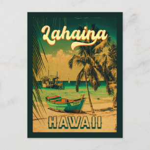 Lahaina Hawaii Retro Palm Trees 80er Souvenirs Postkarte