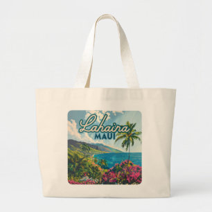 Lahaina Maui Hawaii Beach Coast Retro Jumbo Stoffbeutel