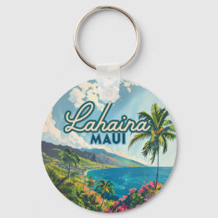 Lahaina Maui Hawaii Beach Coast Retro Schlüsselanhänger
