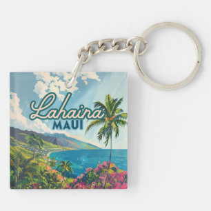 Lahaina Maui Hawaii Beach Coast Retro Schlüsselanhänger