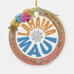 Lahaina Maui Hawaii Hibiskus Keramik Ornament