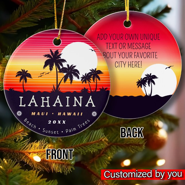Lahaina Maui Hawaii Retro Sunset Souvenirs 60er Keramik Ornament (Von Creator hochgeladen)
