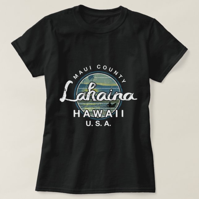 Lahaina Maui Hawaii Surfing Retro T-Shirt (Design vorne)