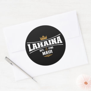 Lahaina Maui Vintag Boat Anchor Flag 1795 Geschenk Runder Aufkleber