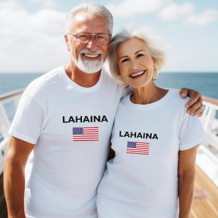 Lahaina USA American Flag Light Color T-Shirt
