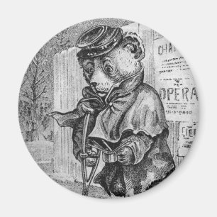 Lahmer Bär - Buchstabe L - Vintager Teddy-Bär Magnet