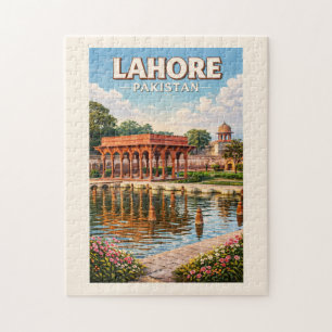 Lahore Pakistan Gärten Illustration Reise Kunst Puzzle