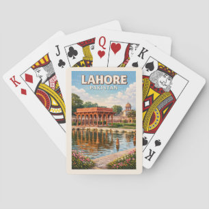 Lahore Pakistan Gärten Illustration Reise Kunst Spielkarten