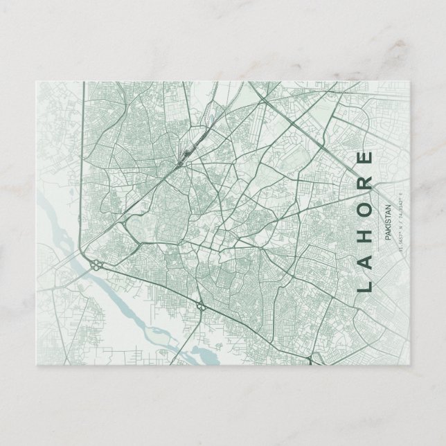 Lahore Pakistan Karte Minimal (Vorderseite)