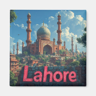 Lahore Pakistan Reise Landmark Illustration Magnet