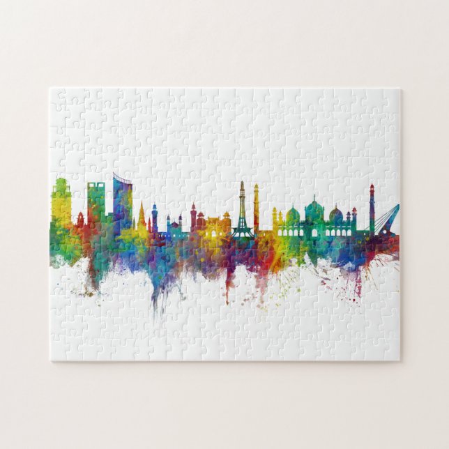 Lahore Pakistan Skyline Puzzle (Horizontal)