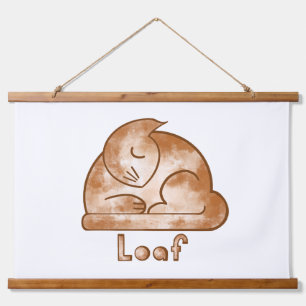 Laib Katz Wandteppich Mit Holzrahmen