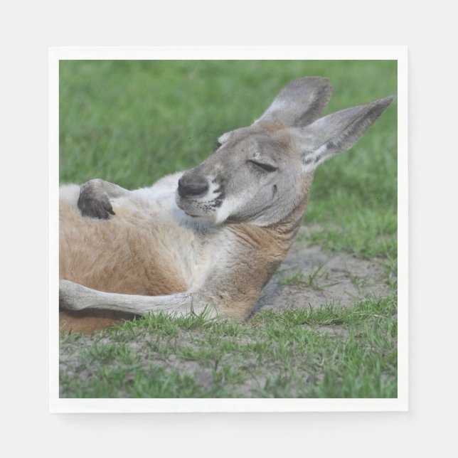 Laid-back Kangaroo Serviette (Vorderseite)