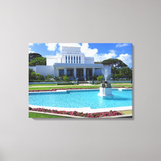 Laie, Hawaii Mormon Temple Leinwanddruck (Vorderseite)